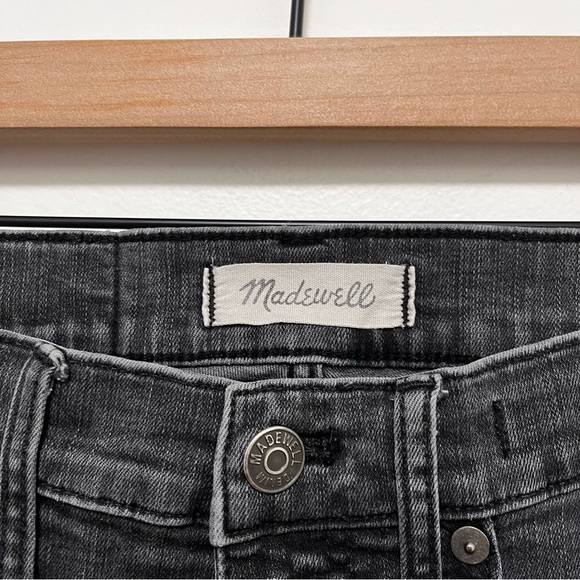 Madewell Cali Demi Boot Jeans Raw Hem in Faded Black Size 25 - Picture 3 of 12